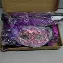 Halloween Costumes for Kids, Light Up Witch Toddler Halloween Costume with Hat, Skirt, Broom, Treat Bag, Mask for Girls (Purple)