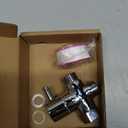 1/2" Brass 3-Way Switch Valve Shower Switch Adapter with Seal, Three-Way Vents Adapter Switch Valve for Shower System, Kitchen, Bathroom, Chrome (Metal Sliver)