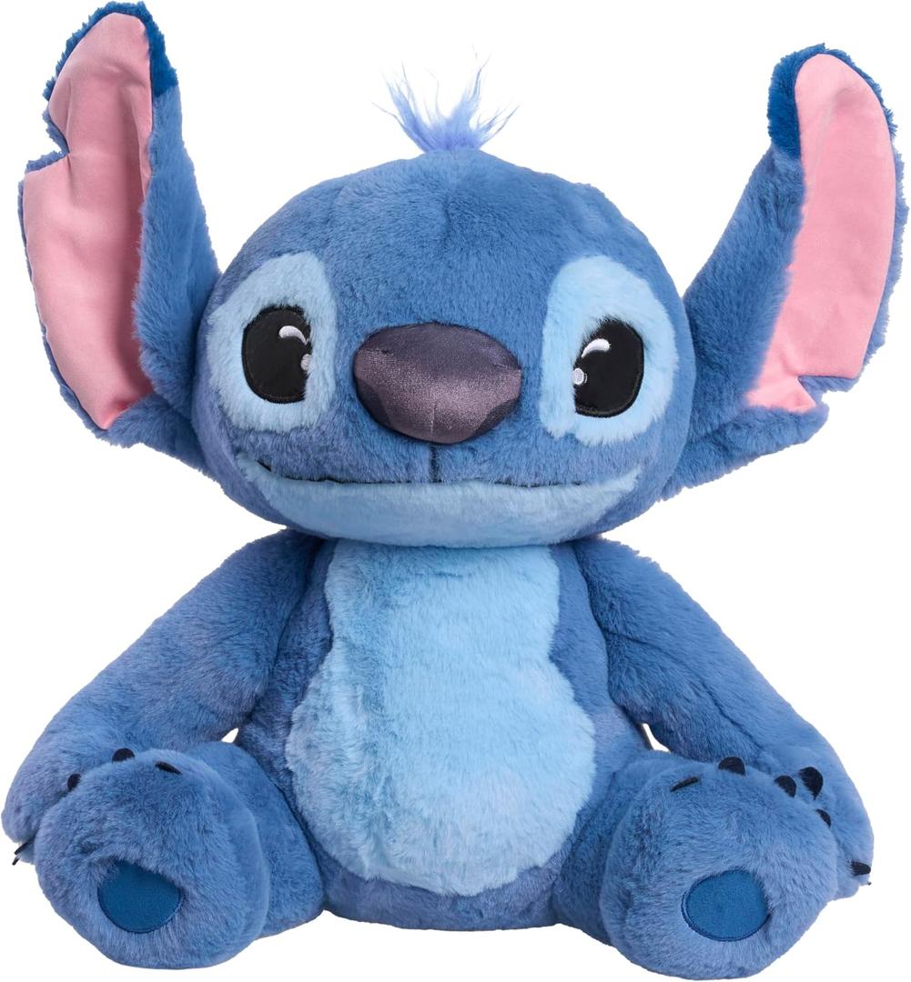 Disney Stitch Live-Action 13-inch Large Plush Stuffed Animal, Soft Toy for Kids, Blue, Alien, Toy for Fans, Girls, Boys, Kids, Ages 2 and Up by Just Play, Kids Toys for Ages 2 Up by Just Play