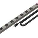 8 Outlets Surged Aluminum Alloy Heavy Duty Metal Socket Power Strip, Oviitech 6-Foot Long Extension Cord with Surge Protection.ETL Certified, Aluminum Alloy Silver with Black Hole.