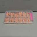 216PC White French Tip Press on Nails Medium Fake Nails Press ons with 10*Adhesive Tabs, Pink Almond Acrylic Nail Press on Nails French Tip Nails False Artificial Fingernails Stick on Nails