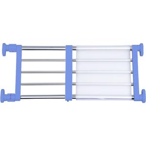 Hershii Closet Tension Shelf & Rod Expandable Metal Storage Rack Adjustable Organizer DIY Divider Separator for Cabinet Wardrobe Cupboard Kitchen Bathroom - Blue (40-60cm/15.74-23.62inches)