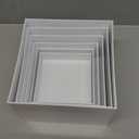6Pcs Buffet Risers, Food Risers for Buffet, Acrylic Boxes for Display Cube Riser Display Cases Acrylic Square Cube Display Base, White