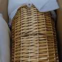 Wedding Stick Umbrellas Bulk, 40 Inch Large Canopy Umbrellas with Woven Rattan Basket Windproof Rainproof