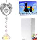 Pet Memorial Gifts for Dogs, Loss of Cat Sympathy, Remembrance Bereavement Crystal Suncatcher with Wing Paw, Cat Memorial Gift for Passing Away Loving Pets (Silver)