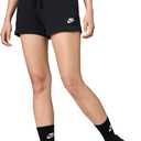 Nike Womens Sportswear Club Fleece Mid-Rise Shorts (Black, XL)