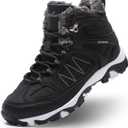 Littleplum Snow Boots for Women-Warm Fur Line Anti Slip Womens Winter Boots-Fashion Ankle Booties Sneakers for Outdoor Hiking (Black/White,38)