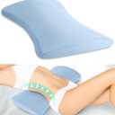 Lumbar Support Pillow with Wedge & Body Positioner Covers for Bed Relief Lower Back Pain : Sciatica Lower Back Pillow for Sleeping-Memory Foam Waist Pillow for Side/Back/Stomach Sleepers (Light Blue)