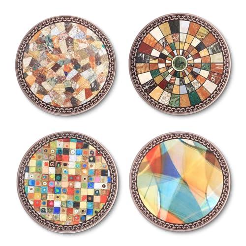 Kortrany Set of 4 Coasters, Bohemian Style mats, Home Decor, Wine Coasters, Tea Coasters, Cute Coasters, 4 inch Coasters