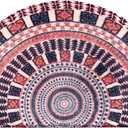Semi Round Boho Bathmat Sun and Moon Fun Bath Mat Non Slip Washable Bathroom Decor Half Circle Bohemian Home Floor Doormat Semicircle Indoor Rug (Boho Eye, Short Pile)