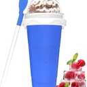 Slushy Maker Cup,DIY Magic Slushie Makers Squeeze Cups, Portable Smoothie Squeeze Cups for Juices, Milk and Ice Cream Make,Double Layer Squeezes Slushie Maker Cup, Birthday Gifts for Mom Dad & Friends