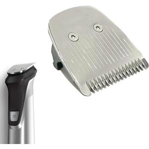 maxeylead 32mm Full Size Replacement Trimmer Blade Compatible with Philips Norelco Multigroom MG3750 MG5750 MG7750 MG7790 MG9510 BT5511 Beard Trimmer Attachment Parts Black (Silver)