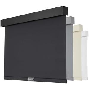 Persilux Blackout Roller Blinds for Windows, Cordless Roller Shades with Valance, Thermal Insulated Fabric Window Blinds, UV Protection Shades for Home and Bedroom (Black,17" W x 64" H)