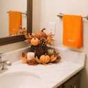 Peryiter 3 Pcs Farmhouse Bathroom Decor Hand Towels 14x29 Inch Cotton Bath Towels Rustic Embroidered for Boho Kitchen Decor Inspirational Christian Gift(Yellow Green White,Blessed Thankful Grateful)