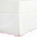 HIG Off-White Chic Twin XL Bed Skirt - Easy Fit Scallop Edge Pleated Bedskirts, 14 Inch Drop Anti-Slip Dust Ruffle, Thick Fabric for Enhanced Privacy, Pre-Washed for Long-Lasting Use