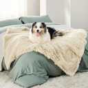 Bedsure Dog Blankets for Large Dogs, Fluffy Waterproof Dog Blanket for Couch Protector and Bed Washable, Fuzzy Faux Fur Pet Throw Blankets for Calming, Dog Accessories, XL, 5060 inch, Cream