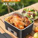 EAST OAK XL 6.3-Cup Cordless Electric Lunch Box for Adults, Heated Lunch Box for Men with Scheduled Heating, Portable Car Food Warmer with Utensils, Two-Tier Bag, Removable Divider