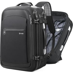 POSO Vacuum Backpack Travel, 60L Expandable Vacuum Seal Backpack with Pump & Laptop Compartment (Fits 17")