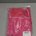 Lrady Womens Square Neck Bodice Dress Long Sleeve Flare A Line Club Party Mini Ruffle Swing Short Dresses, Hot Pink, Medium