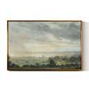 InSimSea Golden Framed Vintage Canvas Wall Art View From Elbe Valley Mountains Landscape 24x36inch, Muted Neutral Colors Wall Decor, High Cloudy Sky Prints Rustic Cottage Farmhouse Modern Decor