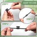 FQTANJU 10 Yards Black Plastic Roller Blind Bead Chain Cord with 12 PCS Connector Clips Replacement Repair Fittings Parts for Vertical Shades Roman Shades Roller Shade Blind