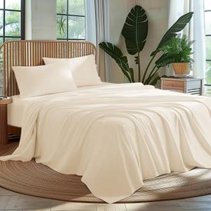 Hotel Luxury 1000TC Cotton Sheet Set Queen - 4-Piece Breathable Bed Sheets, Deep Pocket 18", Wrinkle-Free