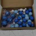 ASTARON 50 Pcs Ball Cake Topper Sticks Mini Balloons for Decorating Supplies Foam Balls Cake Toppers for Baby Shower, Birthday - Blue Series