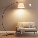 luckystyle Arc Floor Lamps for Living Room,1200LM Super Bright 69 Inch Extra Tall Floor Lamp with 12W E26 LED Bulb,Adjustable Hanging Lamp for Bedroom with Foot Switch Black (Without Remote)