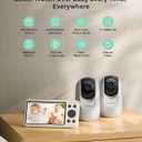 Momcozy BM04 Smart WiFi Baby Monitor with 2 Cameras, 5" 1080P Split Screen Video Baby Monitor with Camera and Audio, Motion Detection, Electric Fence, Clear Night Vision, 2-Way Audio, 5000mAh Battery