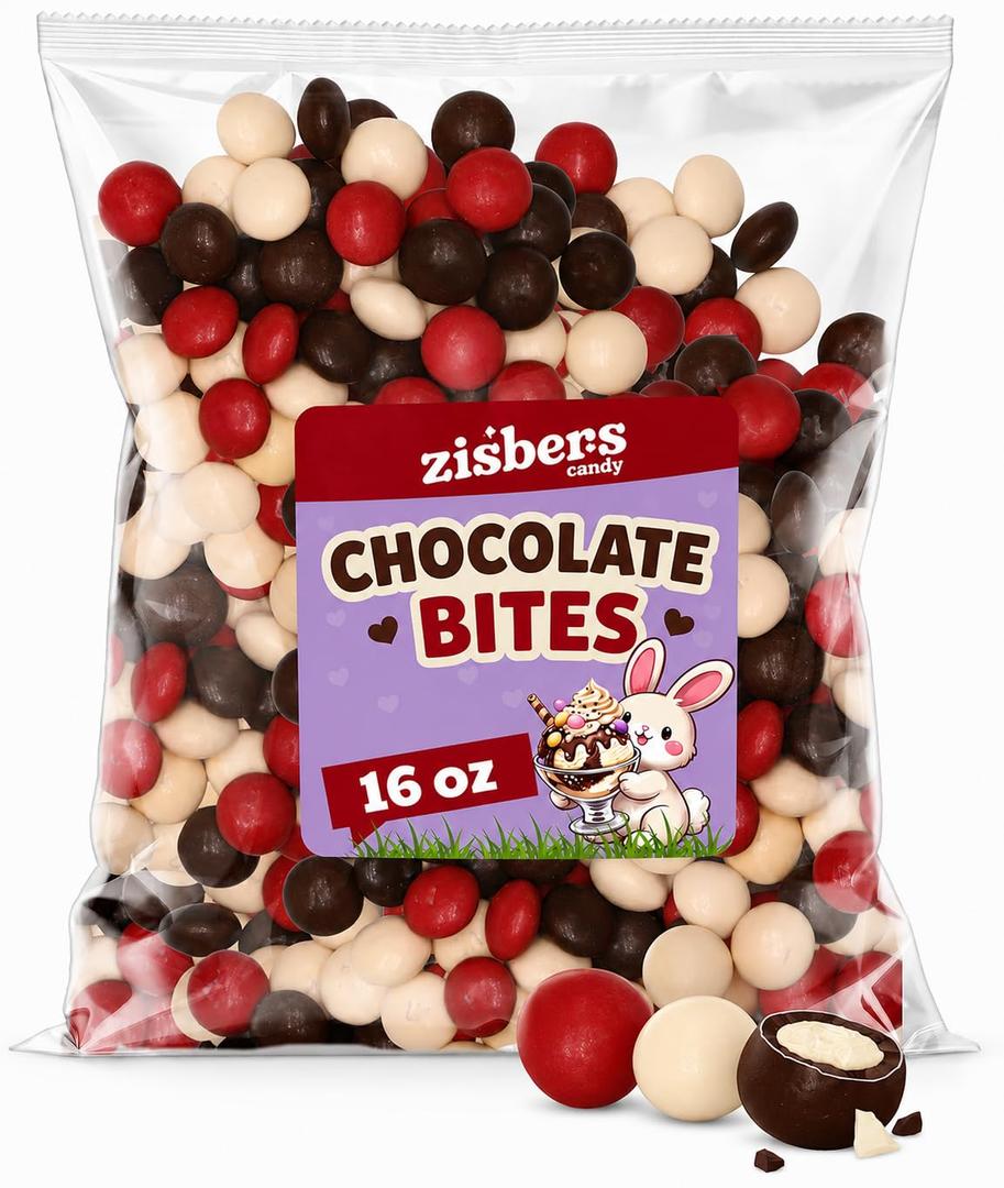 3 x White & Dark Chocolate Candies - Creamy Filled Chocolate Candy Coated Spring Candy - 1 lb Bulk Bag (EXP 12/31/26)