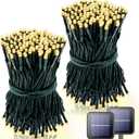 42.7Ft Warm White Solar String Lights Outdoor, 2 Pack Total 200 LED Christmas Lights Ourdoor Waterproof, 8 Modes Solar String Lights for Outside Tree Patio Yard Wedding Garden Decorations