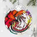 Dragon Christmas Ornaments, Stained Glass Christmas Decorations  Ideal Gifts for Dragon Lovers, Holiday & Xmas Gift Ideas (Red Dargon)
