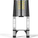 JADDUO Telescoping Ladder, 20.3 FT, Rectangular, Heavy Duty, Silver