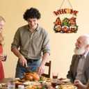 Aurlan Fall Welcome Door Sign,Hello Autumn Gnome Wooden Sign,Rustic Pumpkin Wood Wall Sign,Fall Gnome Wall Decor,Autumn Maple Leaves Door Hanging,Welcome Thanksgiving Decor for Farmhouse Porch Yard Home