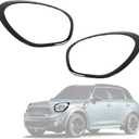 HECASA Pair Headlight Bezel Compatible with 2011-2016 Mini Cooper Countryman 2013-2016 Mini Cooper Paceman Front Headlamp Door Cover Trim Painted Gloss Black - Driver & Passenger Side