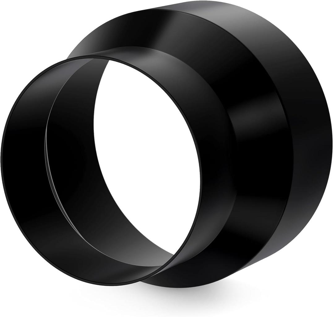 6 to 5 Inch Duct Reducer, Hon&Guan Galvanized Steel Duct Increaser 6 to 5 Duct Reducer for 5/6 Inch Duct, Inline Fan, Grow Tent Ventilation System-Black.