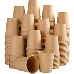 SIUQ 400 Pack 5 oz Kraft Paper Cups, Disposable Bathroom Cups, Mini Mouthwash Cups, Hot/Cold Beverage Drinking Cup for Home, Store, Travel, Events (Brown)