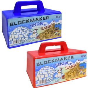 JEEFUD Snow Block Maker, Sand Castle Mold, Beach Snow Building Kit Toys for Kids, Winter Outdoor Toys 2 Pack (Blue&Red)