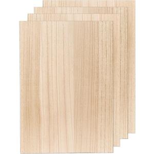 4 Pack MDF Wood Boards 12"x17"-1/4th inch Thick Wooden Planks, Double Sided Veneered MDF Sheet for Homemade DIY Crafts