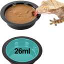 WACOOL Magnetic Reptile Ledge, Acrylic Gecko Feeding Ledge with 6PCS Cups, Reptile Food Water Feeder Dish for Geckos Iguana Chameleon Pets (Cups)