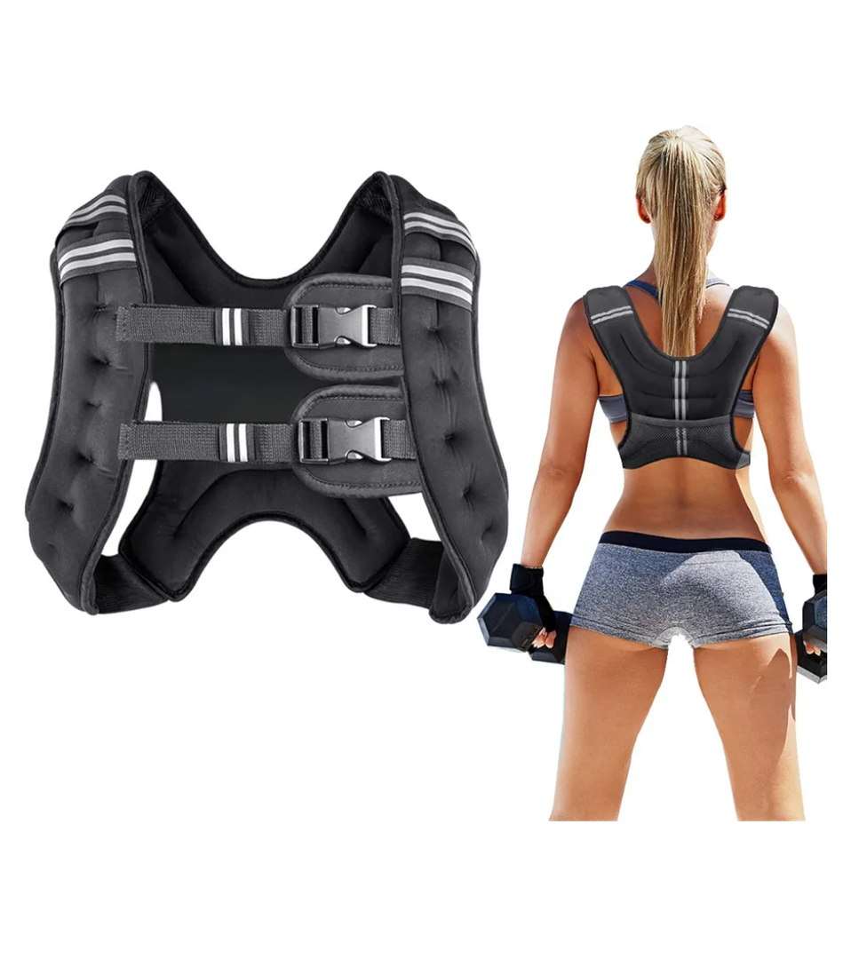 Prodigen Weighted Vest for Women and Men 12 Lbs with Reflective Stripe and Double Adjustable Buckle Straps Weight Vests for Strength Training, Jogging, Cardio, Weight Loss