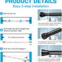 MEXAU Shower Curtain Rod 44-77 inch Black Tension Rod Shower rod Non Slip Tension Curtain Rod Adjustable Curtain Rods No Drilling Shower Rods for Bathroom Windows Closet