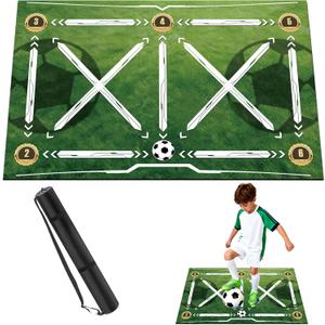 Soccer Footwork Training Mat with Storage Bag | Agility & Footwork Drill Mat for Indoor & Outdoor Use, 35''x24''