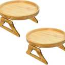 Wood Sofa Armrest Tray, Arm Couch Tray, 2 Pieces, Clip on Tray Sofa Table for Remote, Snacks, Drinks, Phone, Cups,1