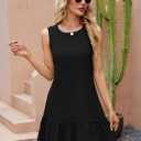 Naggoo Womens Sundress Summer Dresses for Women 2026 Sleeveless Tank Dress Spring Beach Boho Mini Dress (Black, XXL)
