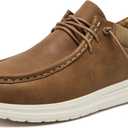 Mens Wide Shoes Width Toe Box Slip-on Loafers Casual Walking Shoes for Men (Light Brown) US 11