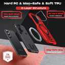 for Samsung Galaxy S23 Plus Case Compatible with MagSafe | [Military-Grade Shockproof][Dual Layer Protection] Heavy Duty Outdoor Rugged Bumper[Built-in Camera Stand],Red