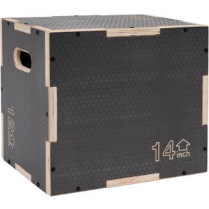 Signature Fitness 3 in 1 Non-Slip Wooden Plyo Box Plyometric Box Jumping Exercise, Gray,Multiple Styles and Sizes