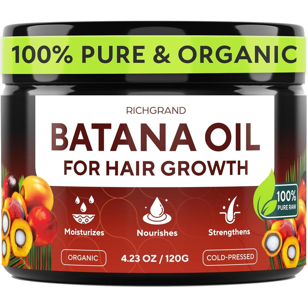 Batana Oil for Hair Growth, 100% Pure Hair & Scalp Treatment for Dry, Frizzy, Damaged Hair, Strengthening Care, Helps Reduce Hair Loss (4.23 Fl oz)
