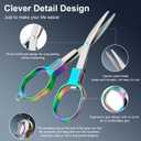 2 Pcs Folding Stainless Steel Portable Mini Travel Scissors, Safety Foldable Pocket Badge Small Scissors All Purpose with 2 Keychain for Travel, Home, Office, Craft, Sewing, Nurse Accessories (Color)